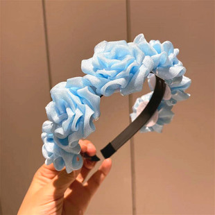 欧美跨境发饰新款大朵仿真玫瑰花发箍摄影表演扭秧歌头饰