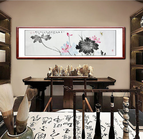 国画荷花字画书画手绘真迹客厅沙发背景装饰画写意花鸟画水墨挂画