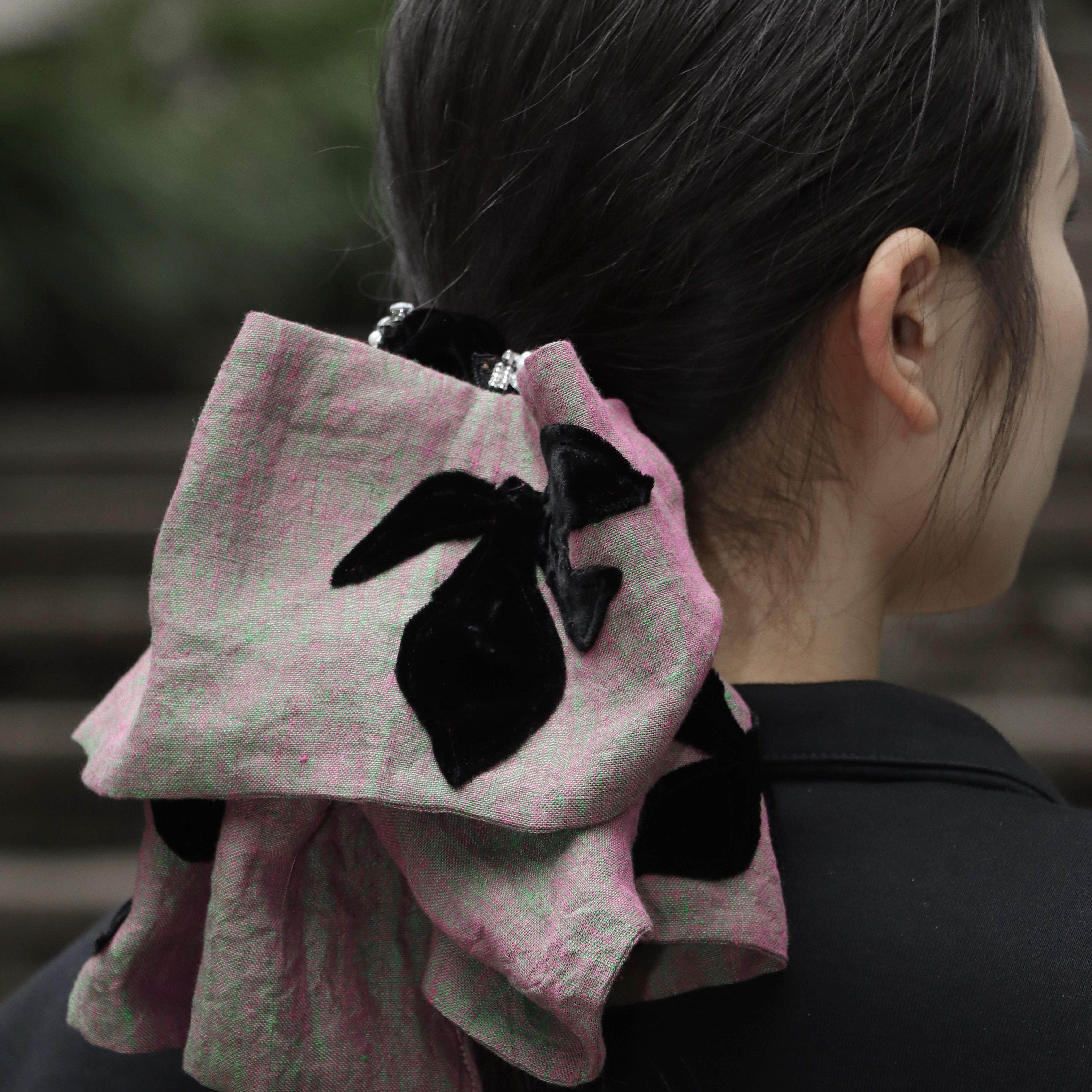 无黑为白x東黑三白/ 绛春蝶栖 重工原创设计感弹力大肠发圈绳饰,饰品/流行首饰/时尚饰品新,发饰,淘宝优惠券,粉丝福利购,淘宝优惠卷