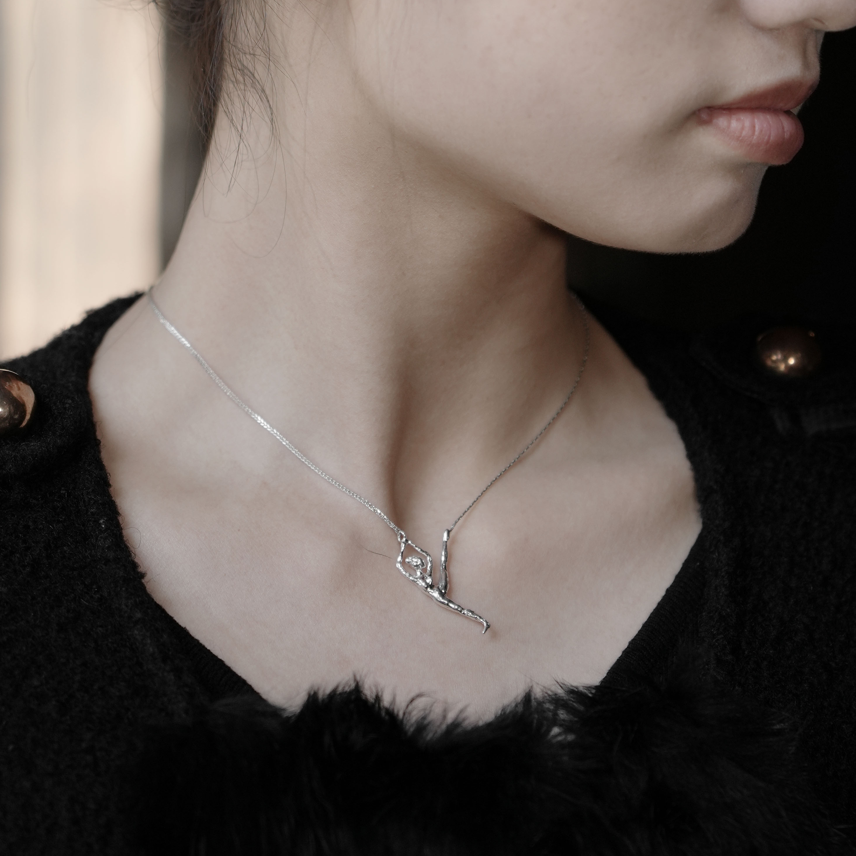 東黑三白/ 独舞者  s930纯银原创设计感小众简约百搭女项链礼物