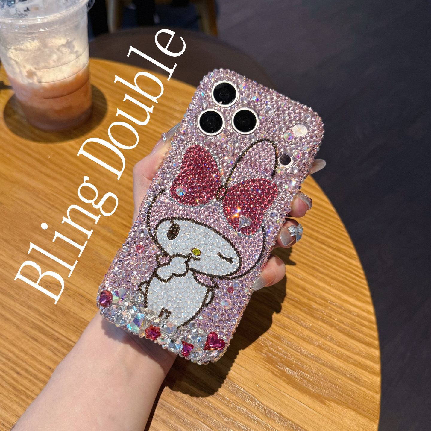 适用iPhone17ProMax水钻手机壳女款苹果16卡通美乐蒂15plus可爱14