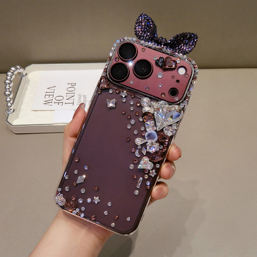 适用于iPhone18ProMax手机壳贴钻时尚新款苹果17奢华水钻16带钻石闪15plus蝴蝶结14全包13防摔女潮12镶钻个性