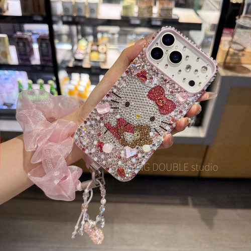 适用于iPhone18ProMax水钻手机壳女款17可爱16plus卡通猫15防摔潮
