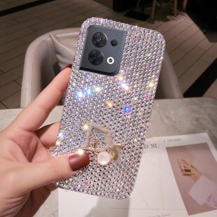 大牌oppoReno12满钻手机壳奢华新款reno10pro+带钻石闪11镶钻9se高级水晶findx7全包软A98防摔X6保护套5女潮4