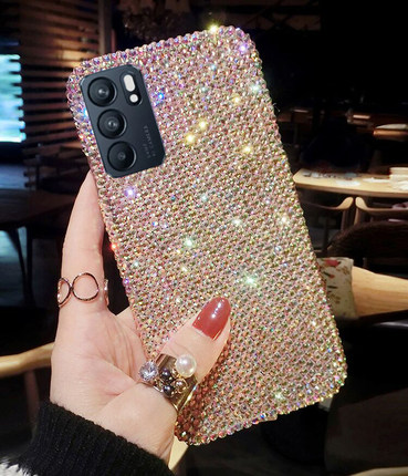 爆闪oppoReno15Pro满钻手机壳高档Reno14奢华13新12带水钻11网红Findx9女X8全包防摔X7保护套X6镶钻10SE个性+