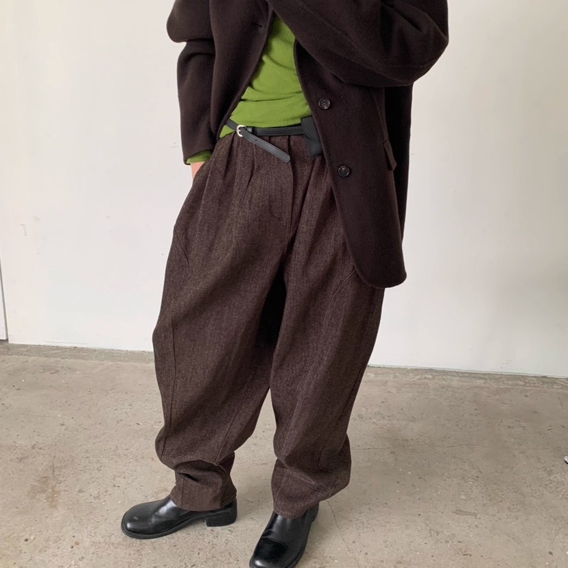 VAARA羊毛呢时髦气球休闲裤