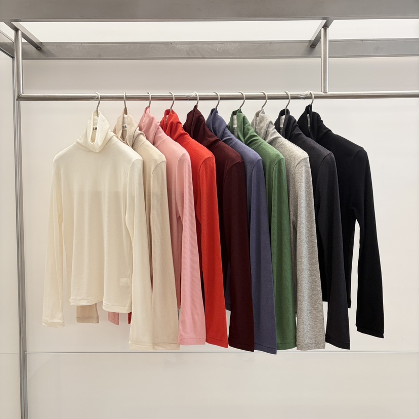 HEHR多色弹力棉高领堆堆领打底衫