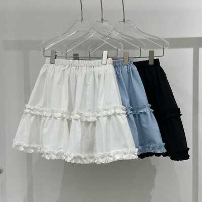 NEROLI36小花边褶皱甜美短裙