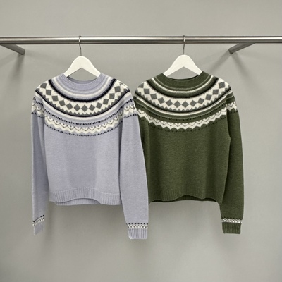 WATER春季新款羊毛100%费尔岛