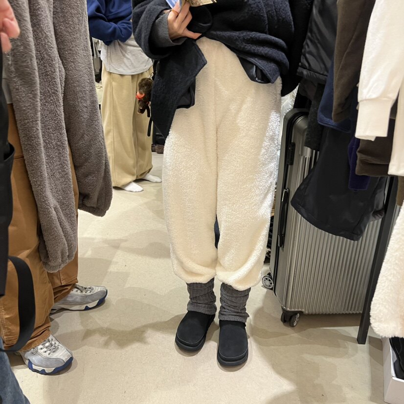 SELFSERVICE颗粒绒束口加厚卫裤