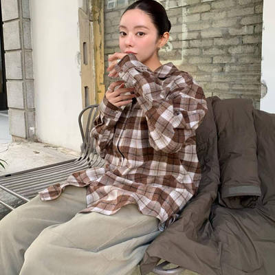 TOOGOOD舒适休闲磨毛格纹衬衫