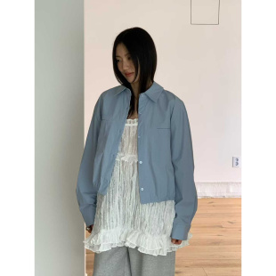 OUT休闲系扣束口衬衫 SOLD 韩国东大门代购 闪闪家