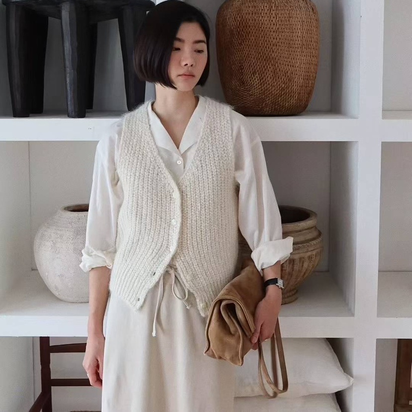 闪闪家粗棒针马甲无袖马甲