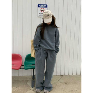 闪闪家 韩国东大门代购WATER纯棉百搭净版卫衣套装