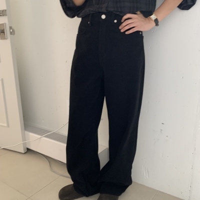 REGULARLY/PLACOR加绒直筒黑色