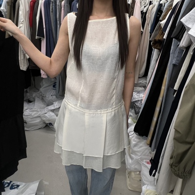 BREATHE微透简约双层下摆连衣裙