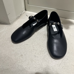 韩国东大门代购 MUCH铆钉玛丽珍牛皮单鞋 LOVE YOU 闪闪家