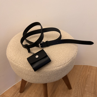 现货闪闪家 韩国东大门代购ME MO时髦可爱吊坠小包包合成牛皮腰带