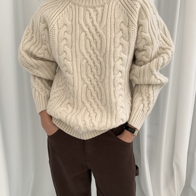 REGULARLY/PLACOR羊毛100%麻花