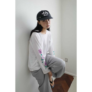 OUT花朵印花舒适长袖 SOLD 天丝t 韩国东大门代购 闪闪家