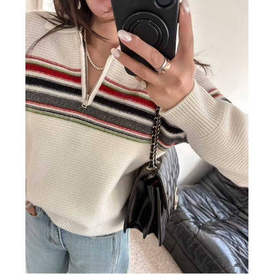 REPELLER学院风气质条纹POLO衫