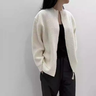 闪闪家 韩国东大门代购ARCHITEKT羊毛95%颗粒感拉链毛衣外套