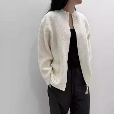 ARCHITEKT羊毛95%颗粒感拉链毛衣