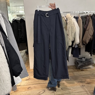 裤 闪闪家 VILLA高腰束腰加绒尼龙工装 CREAM 韩国东大门代购