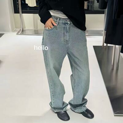 现货WATER灰色系时髦显瘦牛仔裤