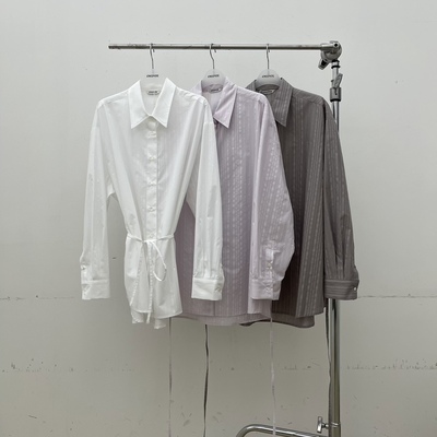 ATMOSPHERE褶皱竖纹系带束腰气质