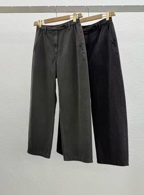 闪闪家 韩国东大门代购STATEMENT休闲舒适灰色系牛仔裤