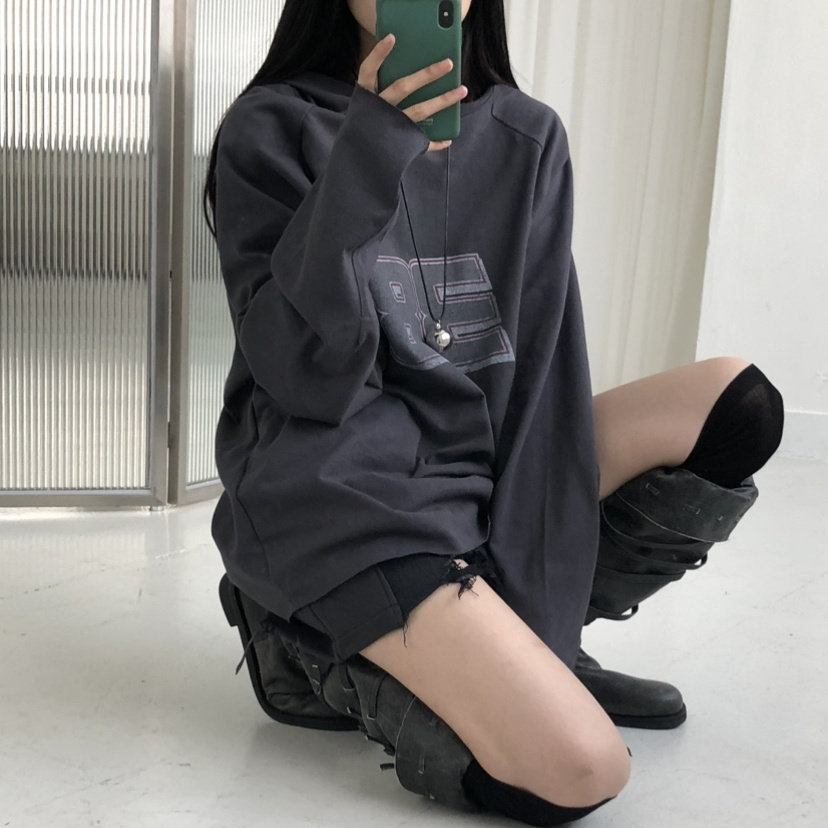 韩国REPELLER字母印花连帽卫衣