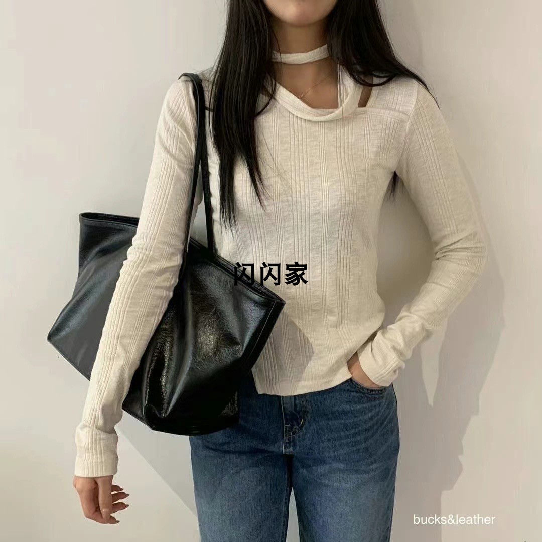 现货闪闪家 韩国东大门代购bucks leather时髦休闲舒适牛皮托特包