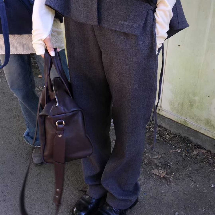 现货BREATHE绑带设计气质西装裤