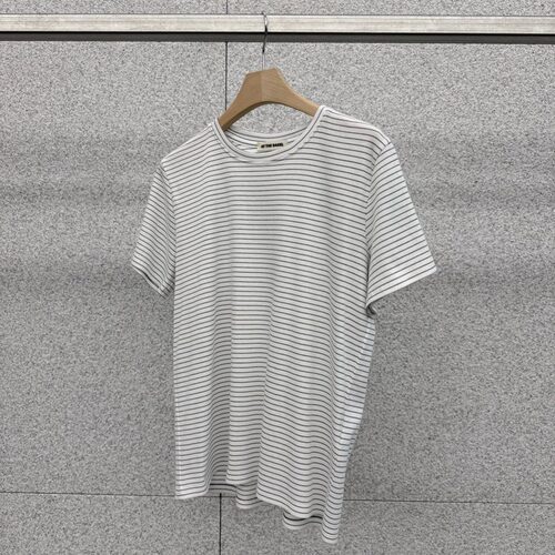 ATTHEBAGEL弹力棉舒适条纹短袖