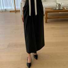 闪闪家 韩国东大门代购ANDYOUBROWN优雅通勤褶皱腰弹力半裙