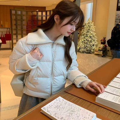 VEGETABLE羊毛针织翻领休闲羽绒