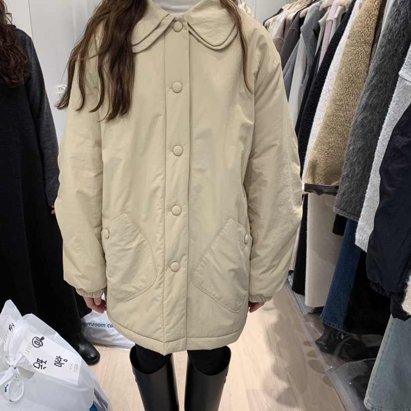 LIFFEY双层娃娃翻领可爱系扣棉服