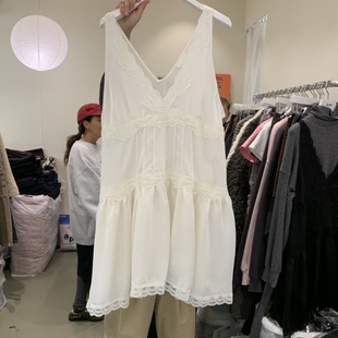 吊带叠搭连衣裙 ARE蕾丝镶边无袖 闪闪家 韩国东大门代购