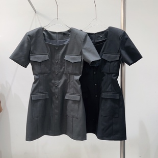 现货 闪闪家 韩国东大门代购MAGNOLIA36-P束腰半袖西装连衣裙