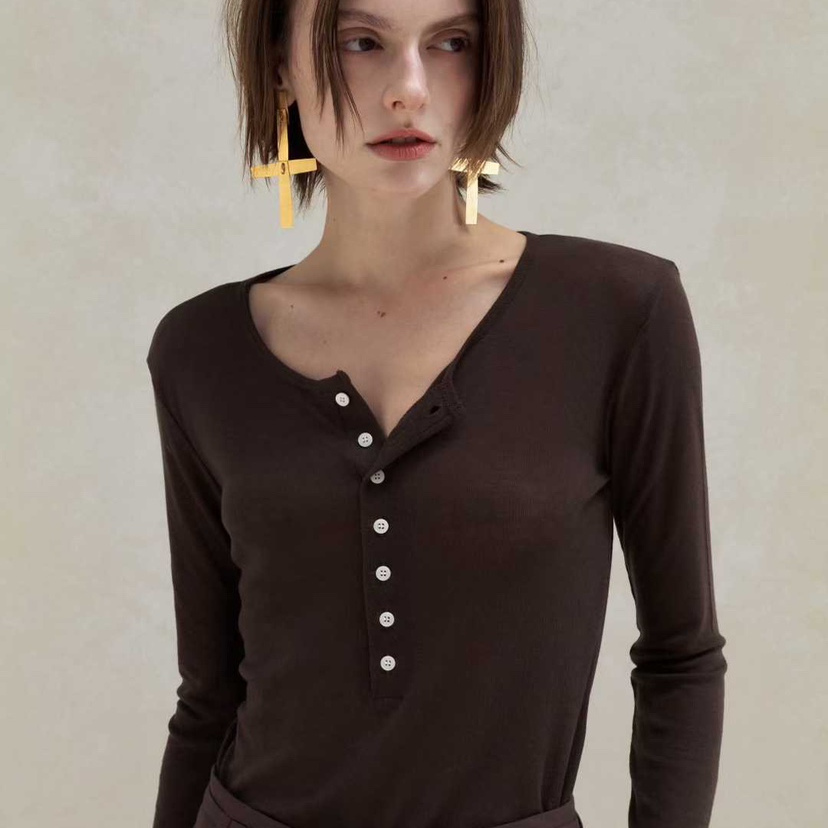 NEROLI36系扣休闲气质长袖t