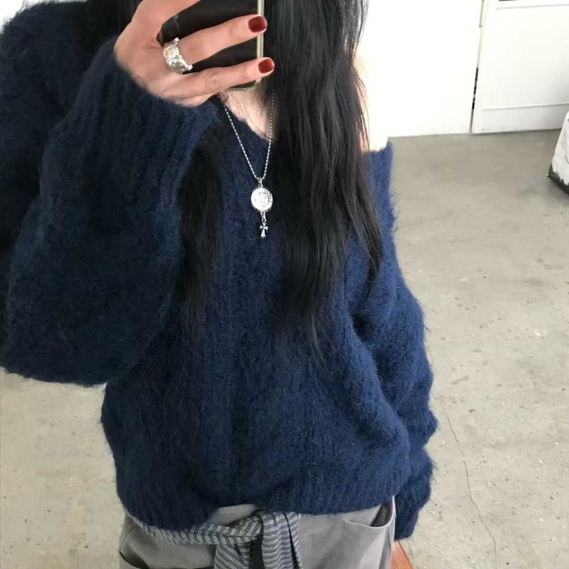 PADO柔软混纺麻花针织毛衣