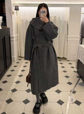 闪闪家 韩国东大门代购ETER双面呢立领气质优雅大衣