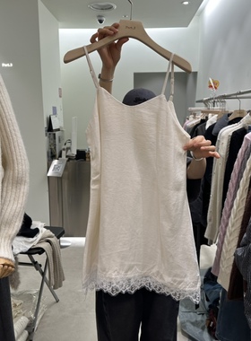 闪闪家 韩国东大门代购PART3蕾丝下摆法式吊带连衣裙叠搭