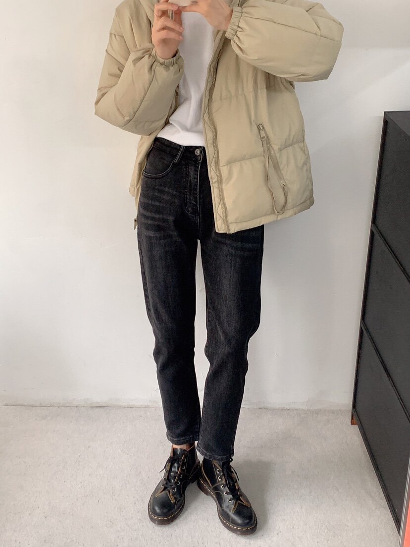 女装冬季新款宽松（加绒）弹力显瘦百搭女士牛仔裤小脚裤