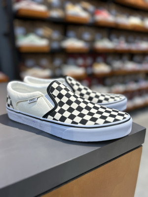 Vans Asher 黑白棋盘格 低帮帆布鞋 男女同款