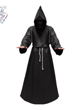 2025年外贸wish僧侣修士长袍复古中世纪宫廷牧师服巫师cosplay服