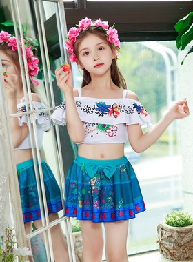 2023新款外贸儿童泳衣 cos魔法满屋 Encanto女童泳衣可爱童装泳装