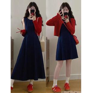 长袖 大码 牛仔背心收腰连衣裙春夏装 微胖mm新款 防晒披肩小外套 女装