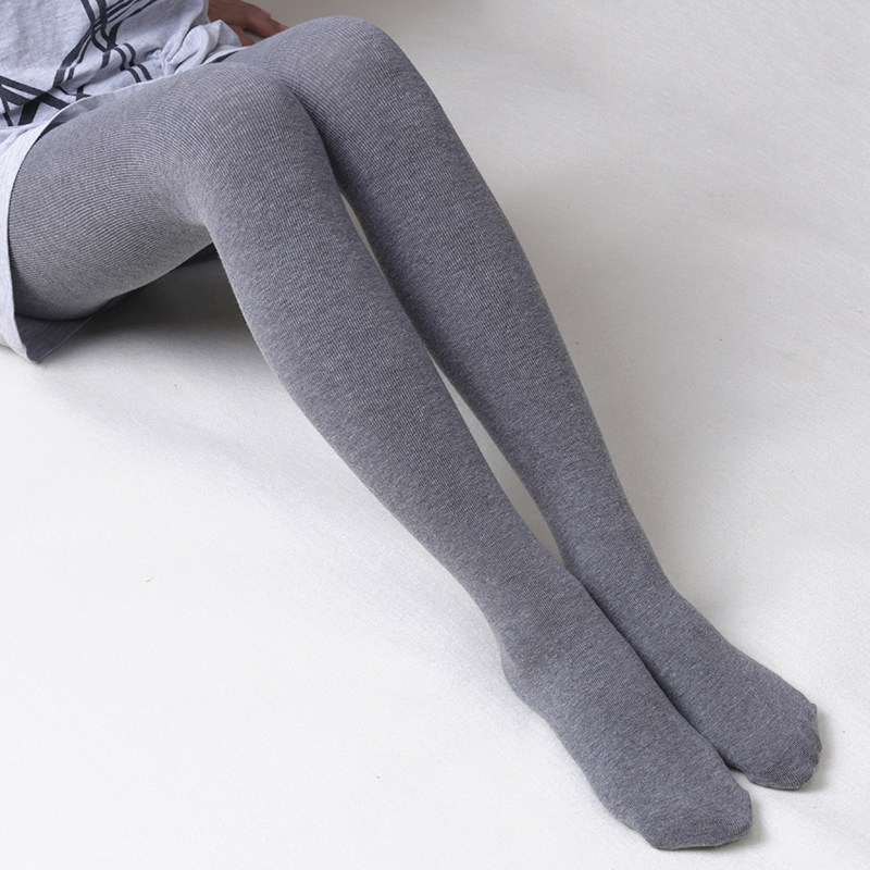 棉质哑光春秋季丝袜女薄款纯棉竖条纹中厚连脚微压显瘦压力连裤袜